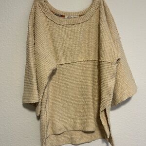We The Free Textured Cream Sweater - Oversized - XXS - Free People